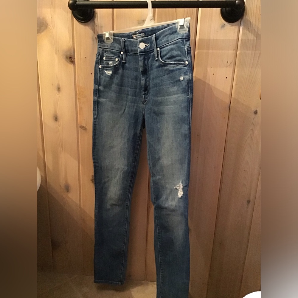 MOTHER Women's Straight Leg Blue Jeans